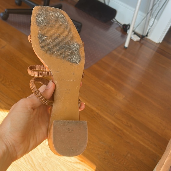 Reformation Assunta 35mm strappy mules brown vegan leather size 9 - Picture 5 of 8